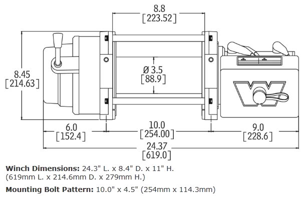 97720 - Warn M12-S Heavyweight 12.000 Lb Winch With 100' Of Synthetic Rope 3 97720 - Warn M12-S Heavyweight 12.000 Lb Winch With 100' Of Synthetic Rope - Image 3