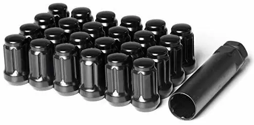 K6CS-12150BGR - Gorilla 6 Lug Kit - 12mm X 1.5 Acorn Style Black Spline Lug Nut Kit