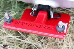SMV2 - Skid Mark 4x4 Skid Plate V2 (Version 2 ) 19 SMV2 - Skid Mark 4x4 Skid Plate V2 (Version 2 ) -AutoMods Hub close up red skid plate with hi lift mounting kit jpg