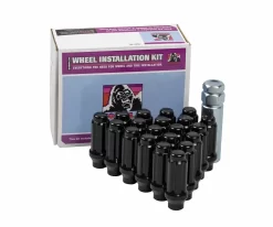K5ES-14150BGR - Gorilla 5 Lug Kit - 14mm X 1.5 ET Style Black Spline Lug Nut Kit