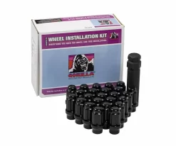 K6CES-12150BGR - Gorilla 6 Lug Kit - 12mm X 1.5 ET Style Black Spline Lug Nut Kit