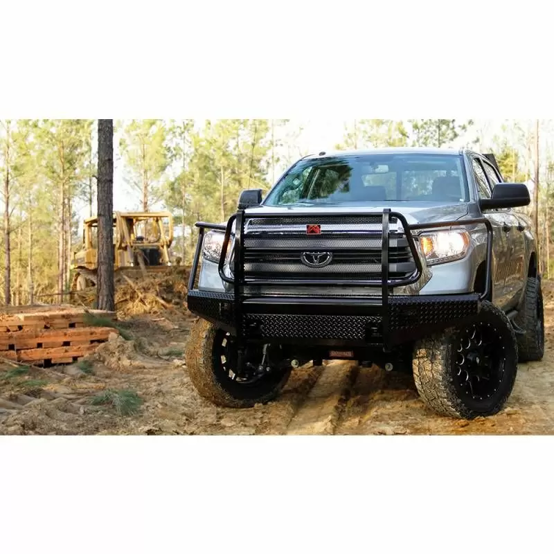 Fab Fours TT14-K2860-1 Black Steel Front Bumper With Full Grille Guard For Toyota Tundra 2014-2021 3 Fab Fours TT14-K2860-1 Black Steel Front Bumper With Full Grille Guard For Toyota Tundra 2014-2021 - Image 3