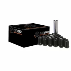 W55014SB - 5 Lug Kit - 14mm X 1.5 Acorn Spline Drive Black Lug Nut Kit